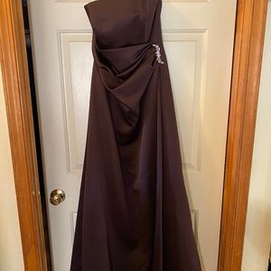 Brown Sateen Dress